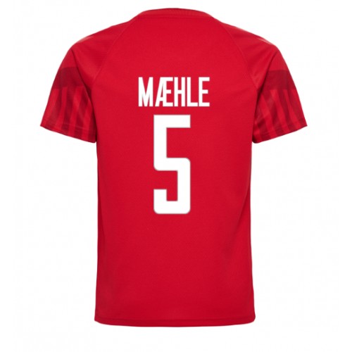 Maillot de foot Danemark Joakim Maehle #5 Domicile Monde 2022 Manches Courte